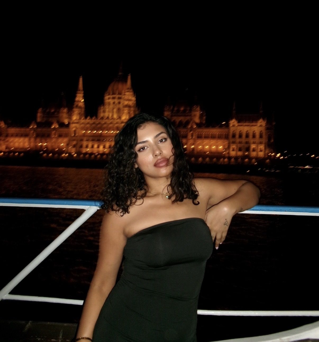 Elle Liana on a cruise in Budapest